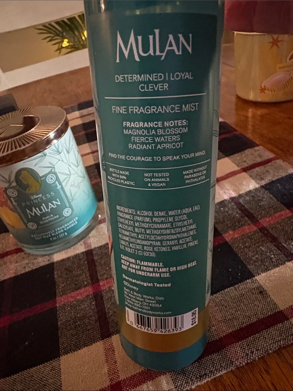 Nwt Bundle of “Disney Mulan” Body Spray & single wick candle from B&B